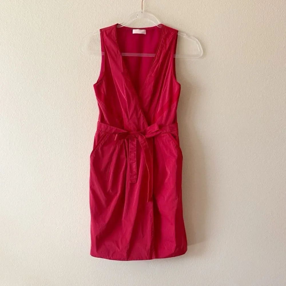 Anteprima Red V Neck Wrap frontโTie Dress
